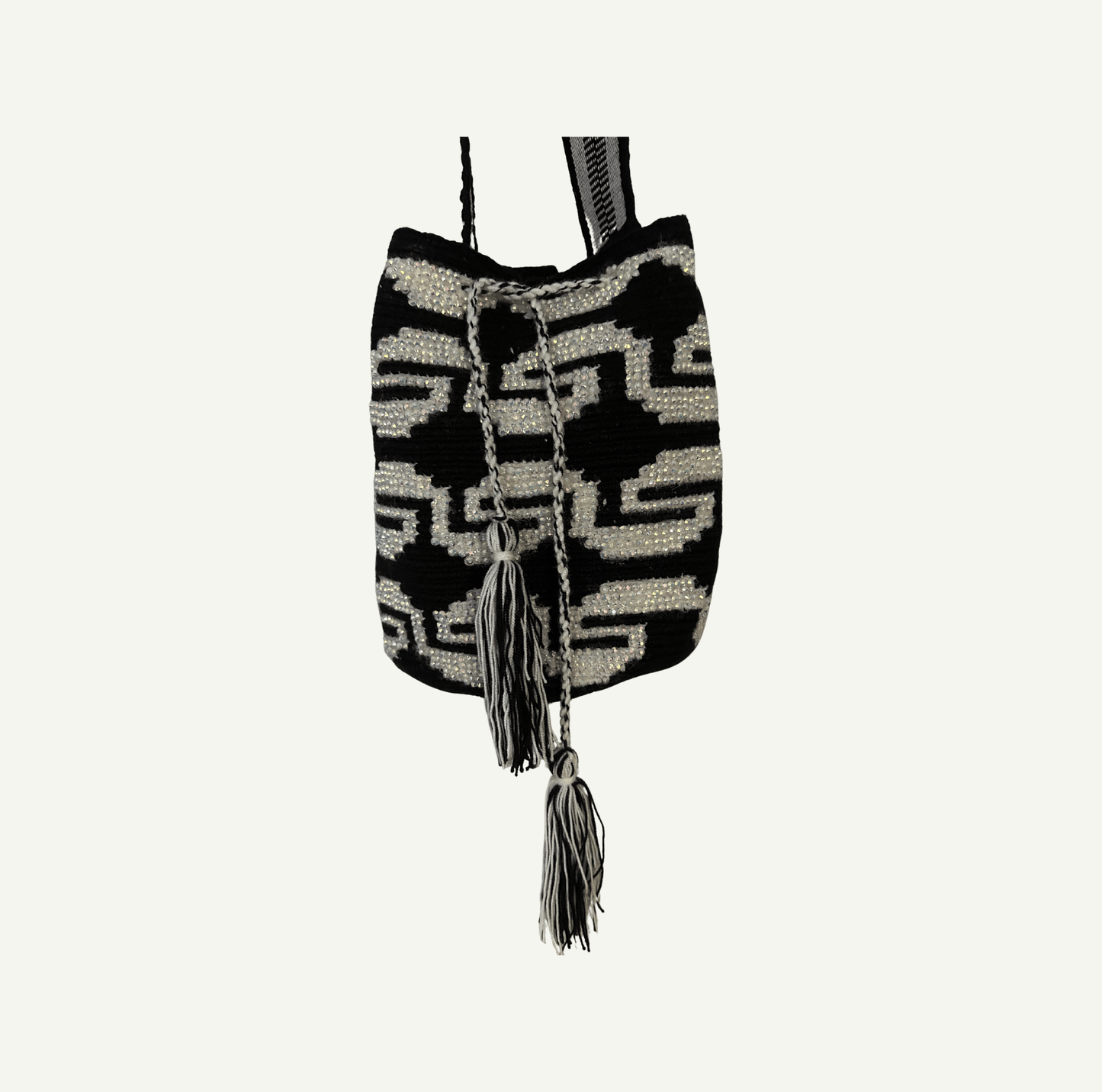 Mochila Wayu Bags - Handmade - Black - White - Murano