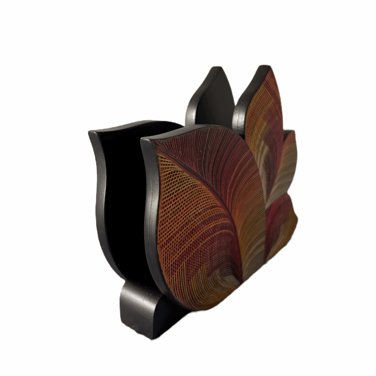 Decorative Tamo Napkin holder (Flower- Red) -Side