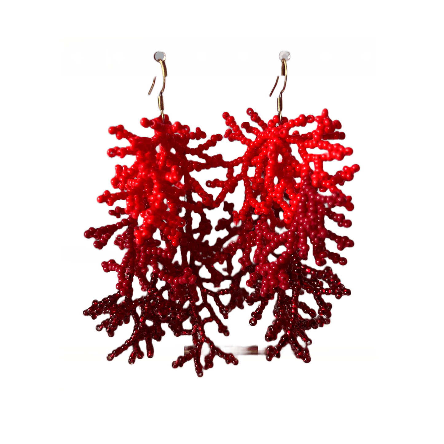M-meraki Handicrafts Accessories Fashionable beaded root earrings - Long (Red)