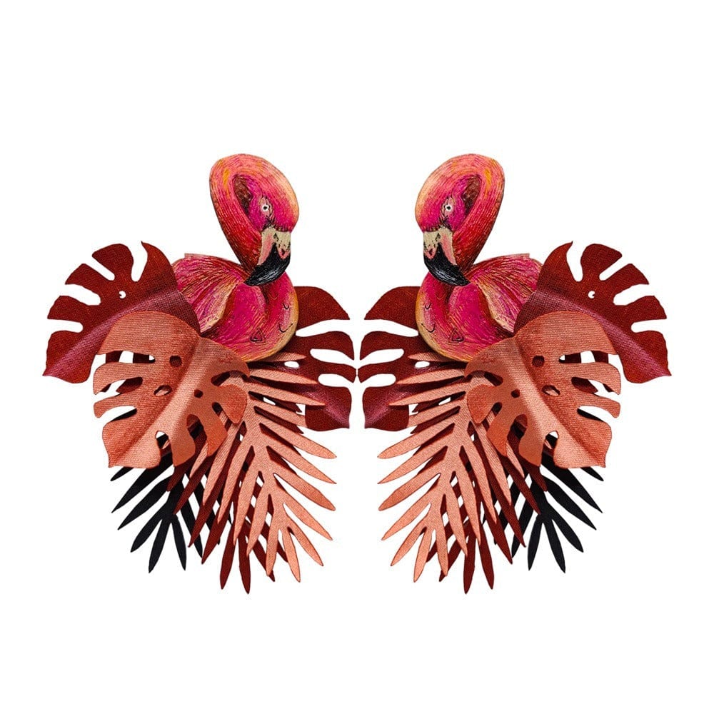 M-meraki Handicrafts Accessories Handmade - Fashionable Animals Earrings (Flamingo)