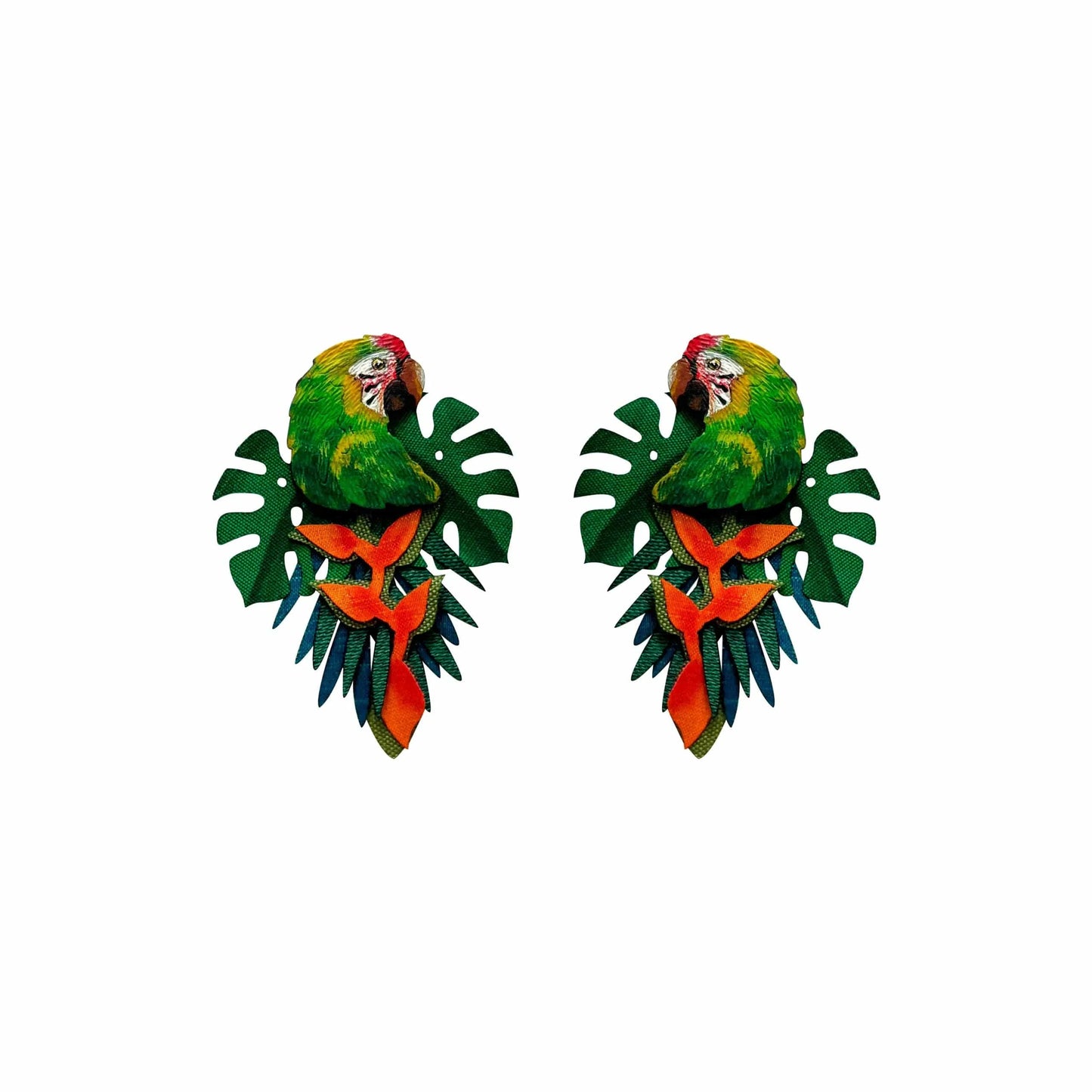 M-meraki Handicrafts Accessories Handmade - Fashionable Animals Earrings (Guacamaya Green)