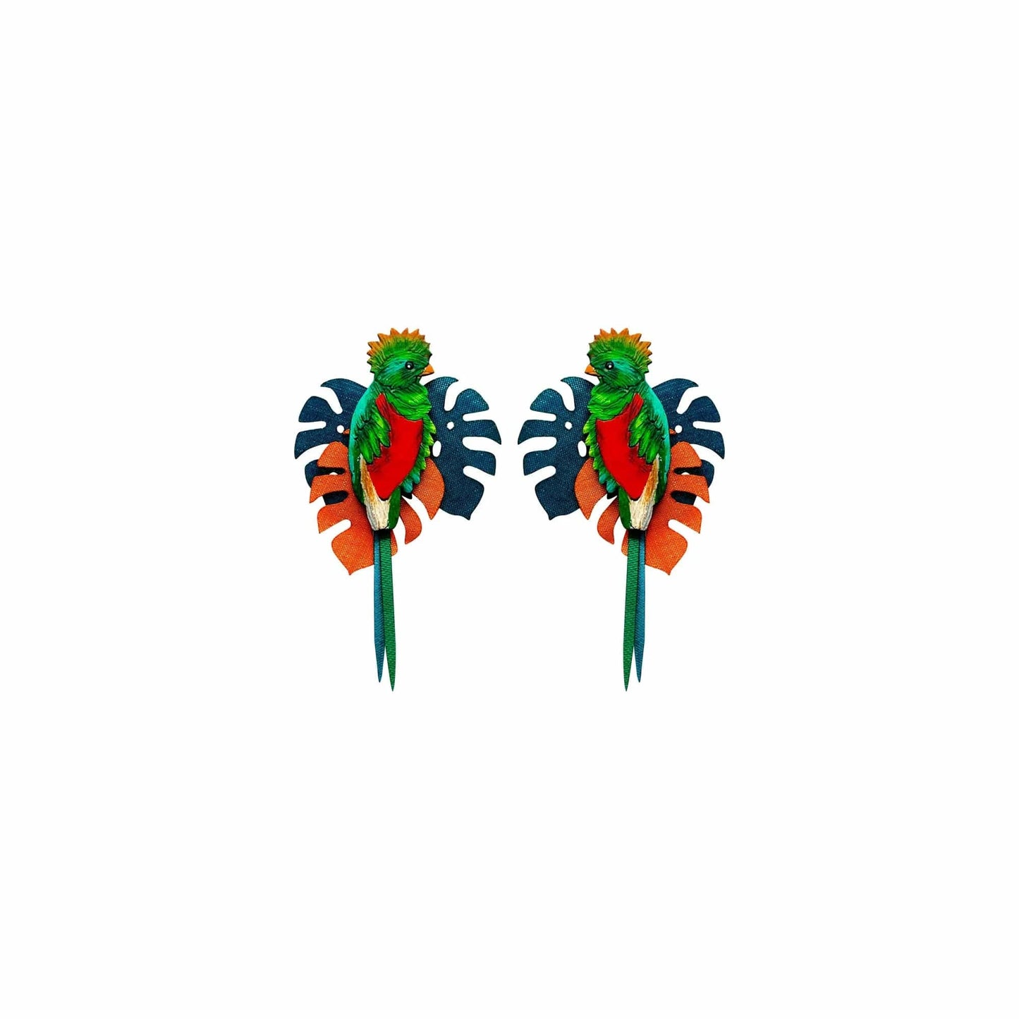 M-meraki Handicrafts Accessories Handmade - Fashionable Animals Earrings (Quetzal)