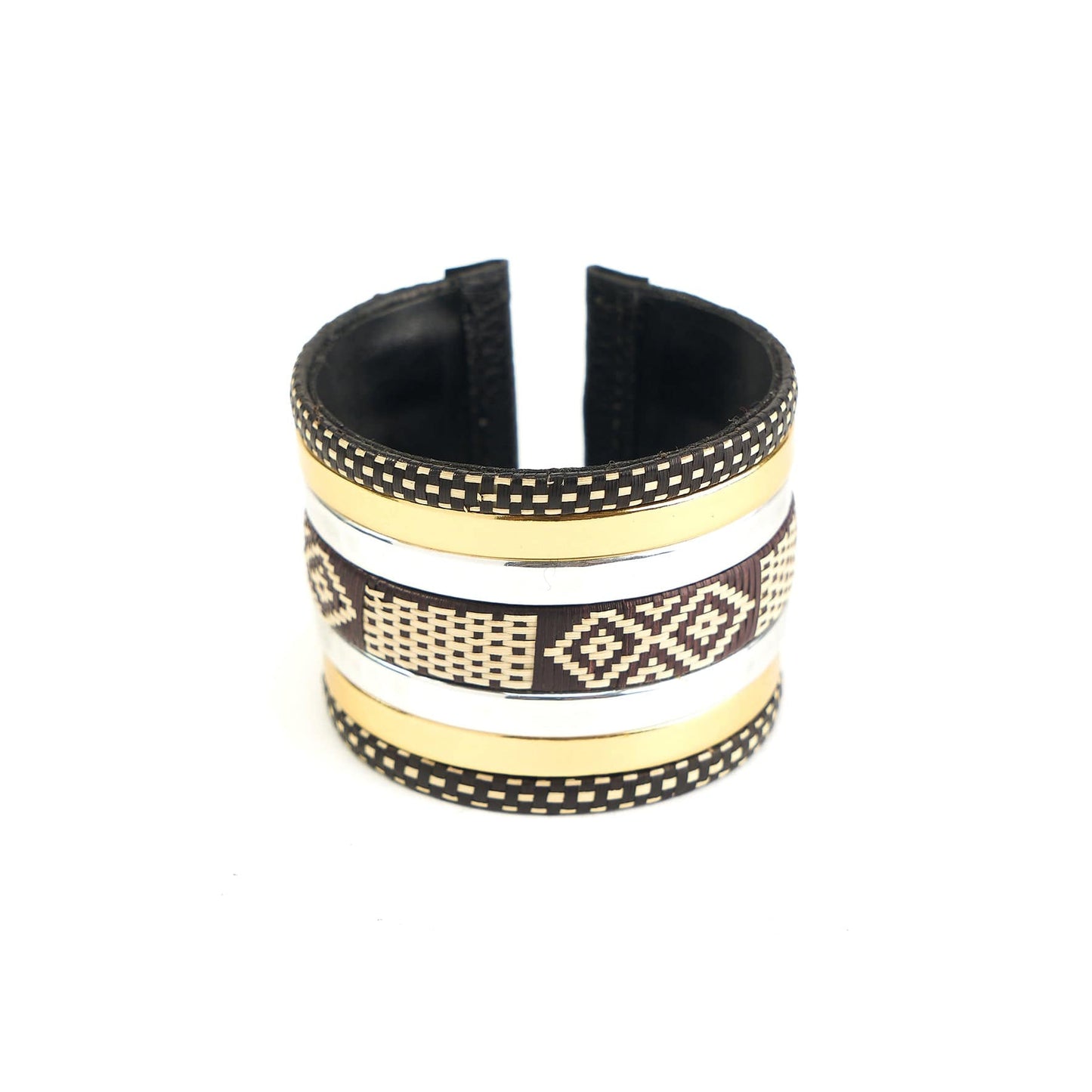 M-meraki Handicrafts - Handmade Bracelet - (leather and arrow cane)/Alpha/side