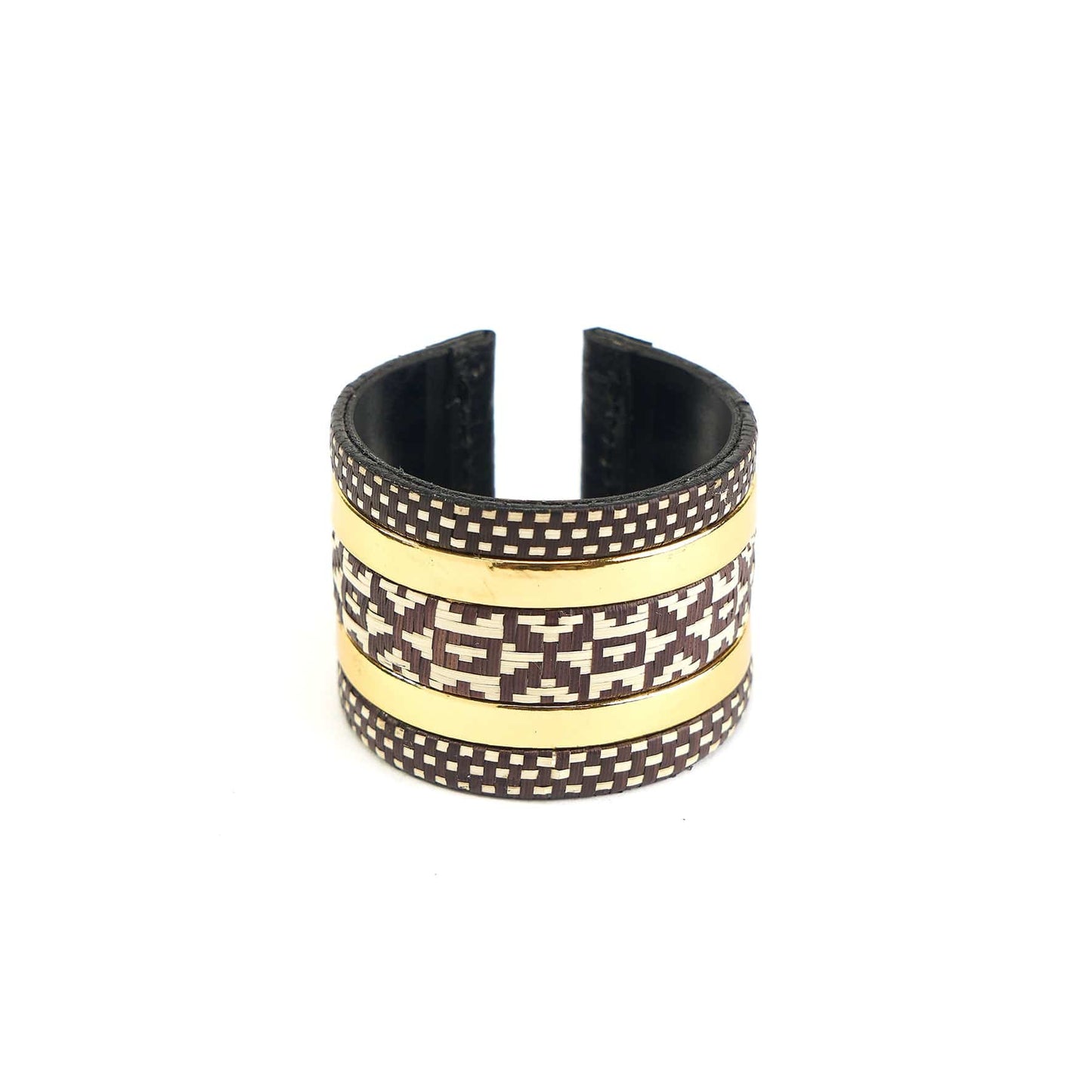 M-meraki Handicrafts - Handmade Bracelet - (leather and arrow cane)/Kappa/front