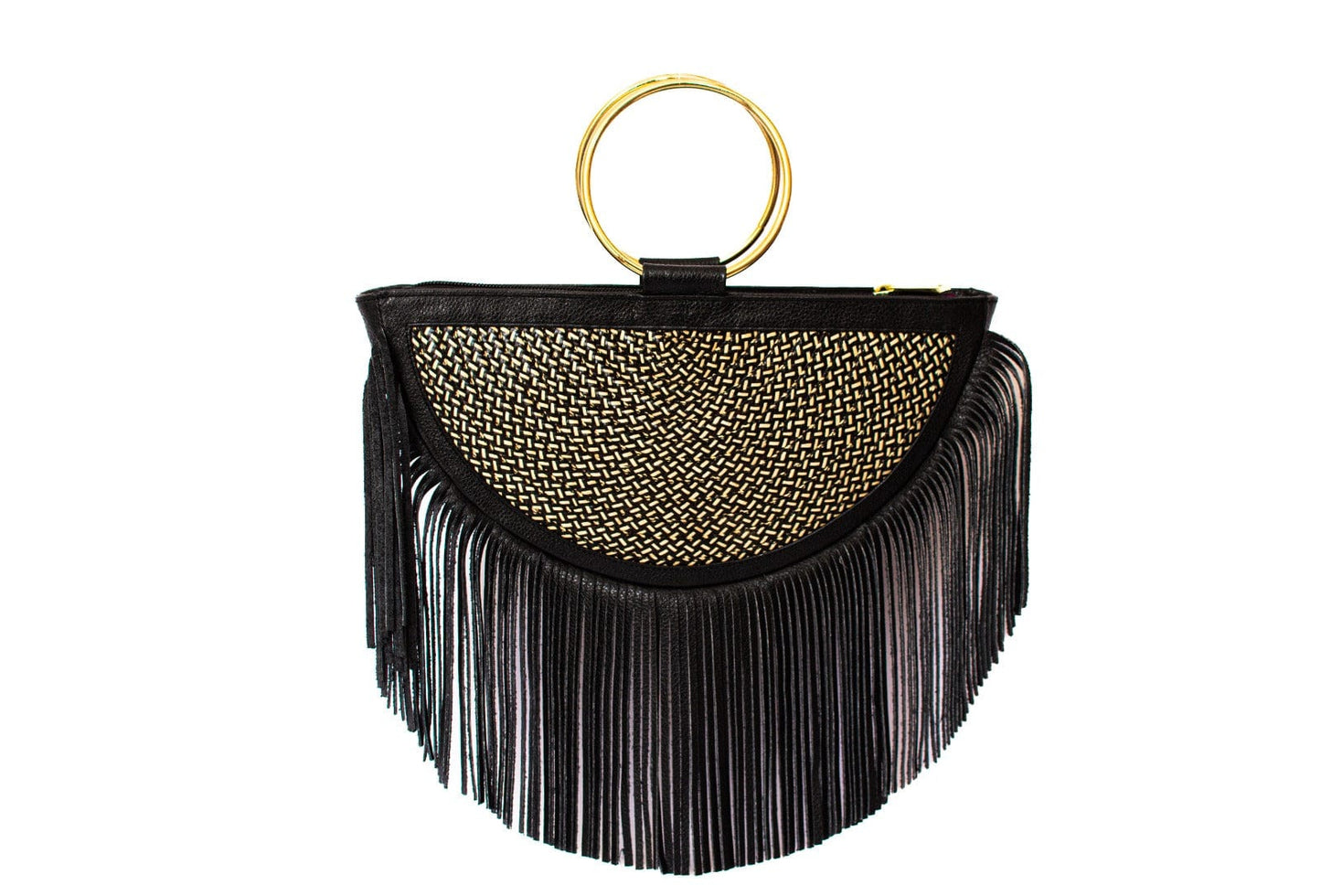 M-meraki Handicrafts Fandangera handbag - Black (Leather/ Arrow Cana)