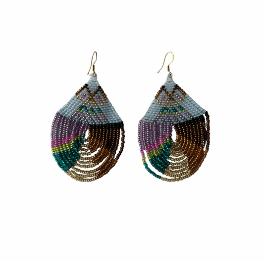 M-meraki Handicrafts Accessories Chaquira Earrings -  Fashionable Beaded earrings G (Multi)