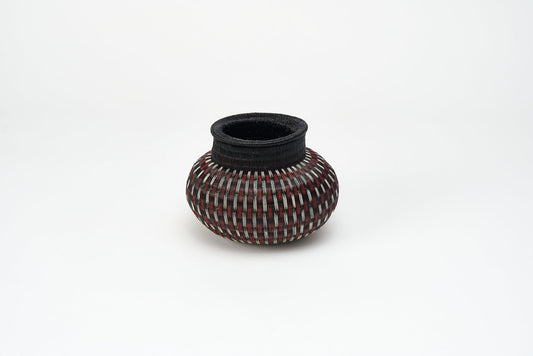 M-meraki Handicrafts Accessories Decorative Werregue Basket (Red-White-Black)-side