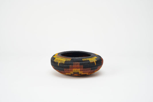 M-meraki Handicrafts Accessories Decorative Werregue Basket (Yellow/Brown/Black) -right side