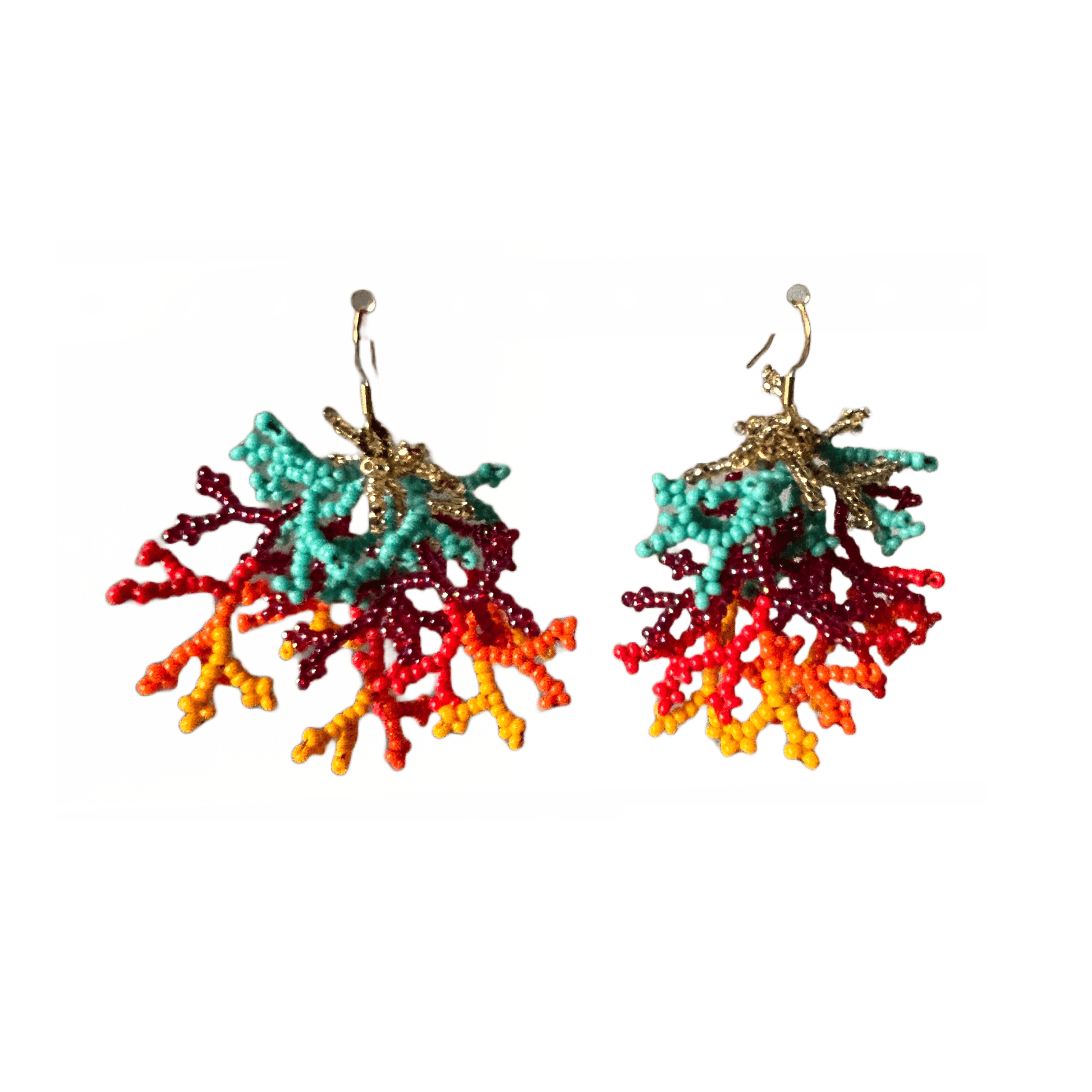 M-meraki Handicrafts Accessories Fashionable beaded root earrings  - Small (Multi)