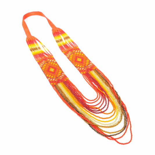 M-meraki Handicrafts Accessories Fashionable beaded woman belly necklace - Long (Orange/Pink/Gold)