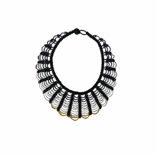 M-meraki Handicrafts Accessories Fashionable beaded woman belly necklace - Short(Black/White)
