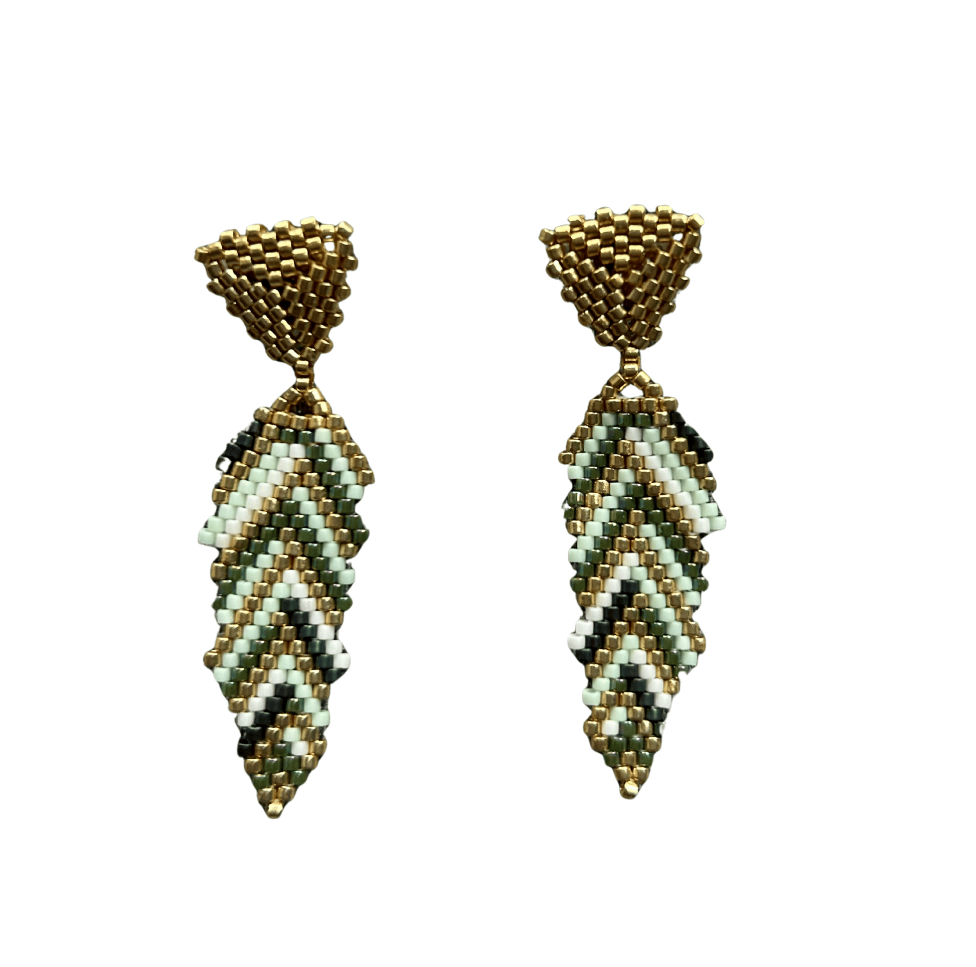 M-meraki Handicrafts Accessories Fashionable Miyuki beads feather earrings