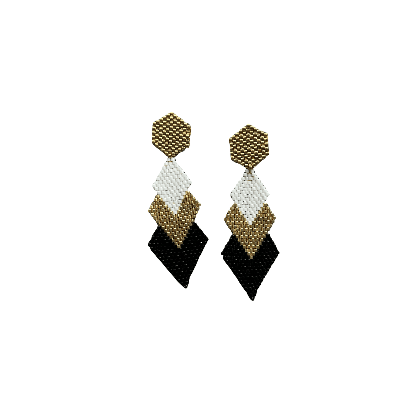 M-meraki Handicrafts Accessories Fashionable Miyuki beads rhombuses earrings