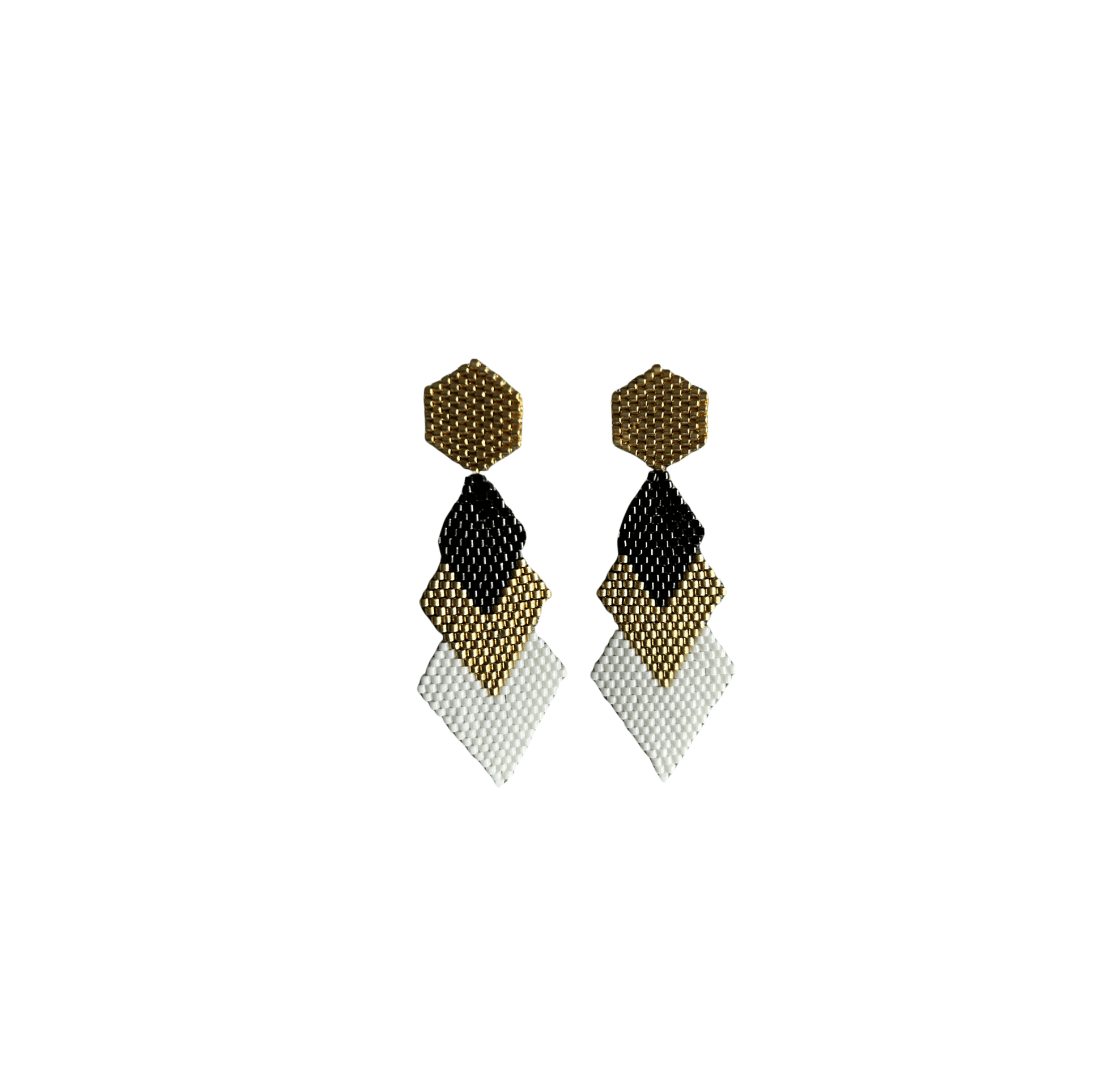 M-meraki Handicrafts Accessories Fashionable Miyuki beads rhombuses earrings