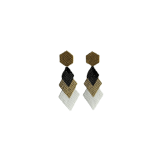 M-meraki Handicrafts Accessories Fashionable Miyuki beads rhombuses earrings