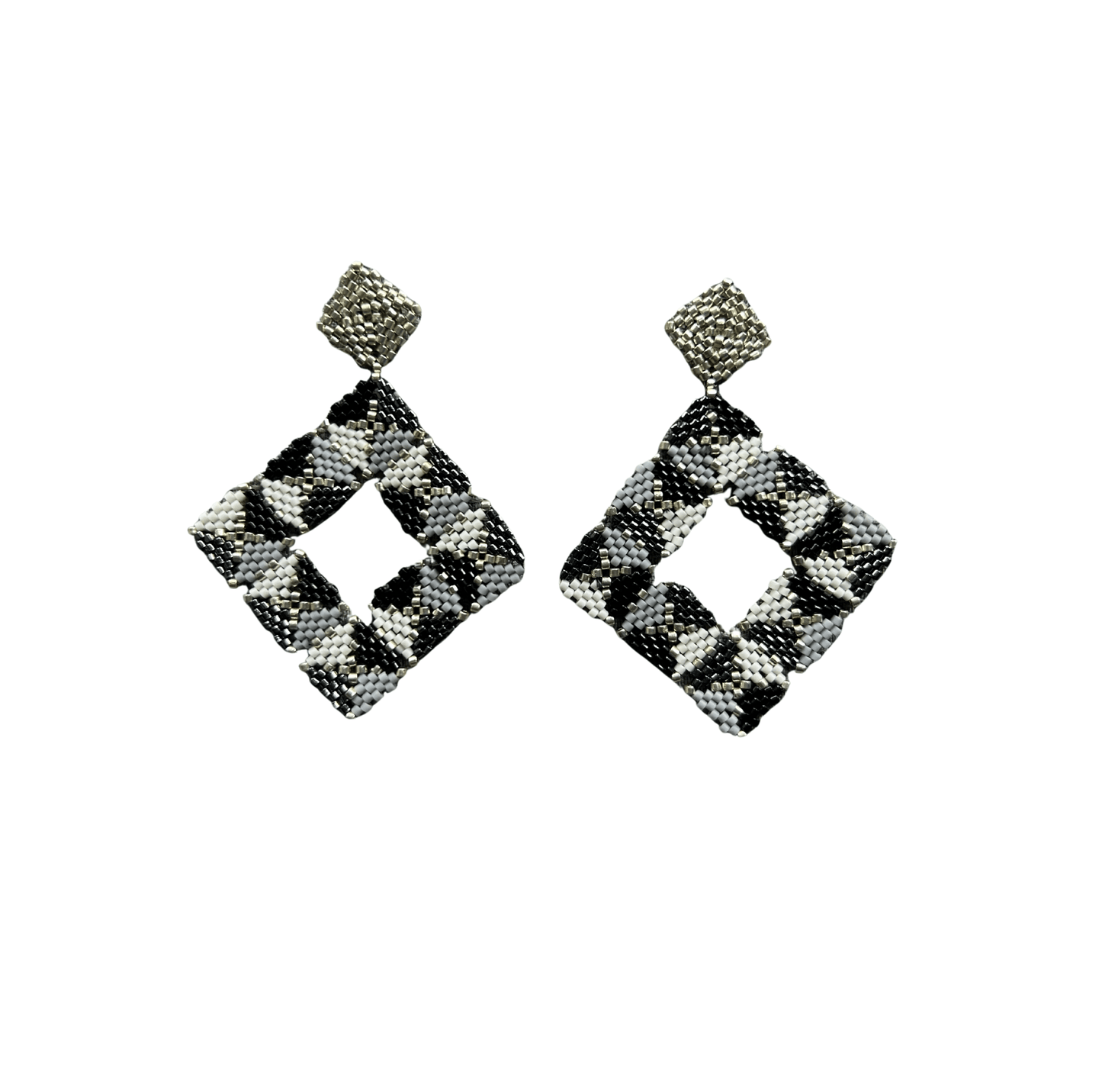 M-meraki Handicrafts Accessories Fashionable Miyuki beads square earrings