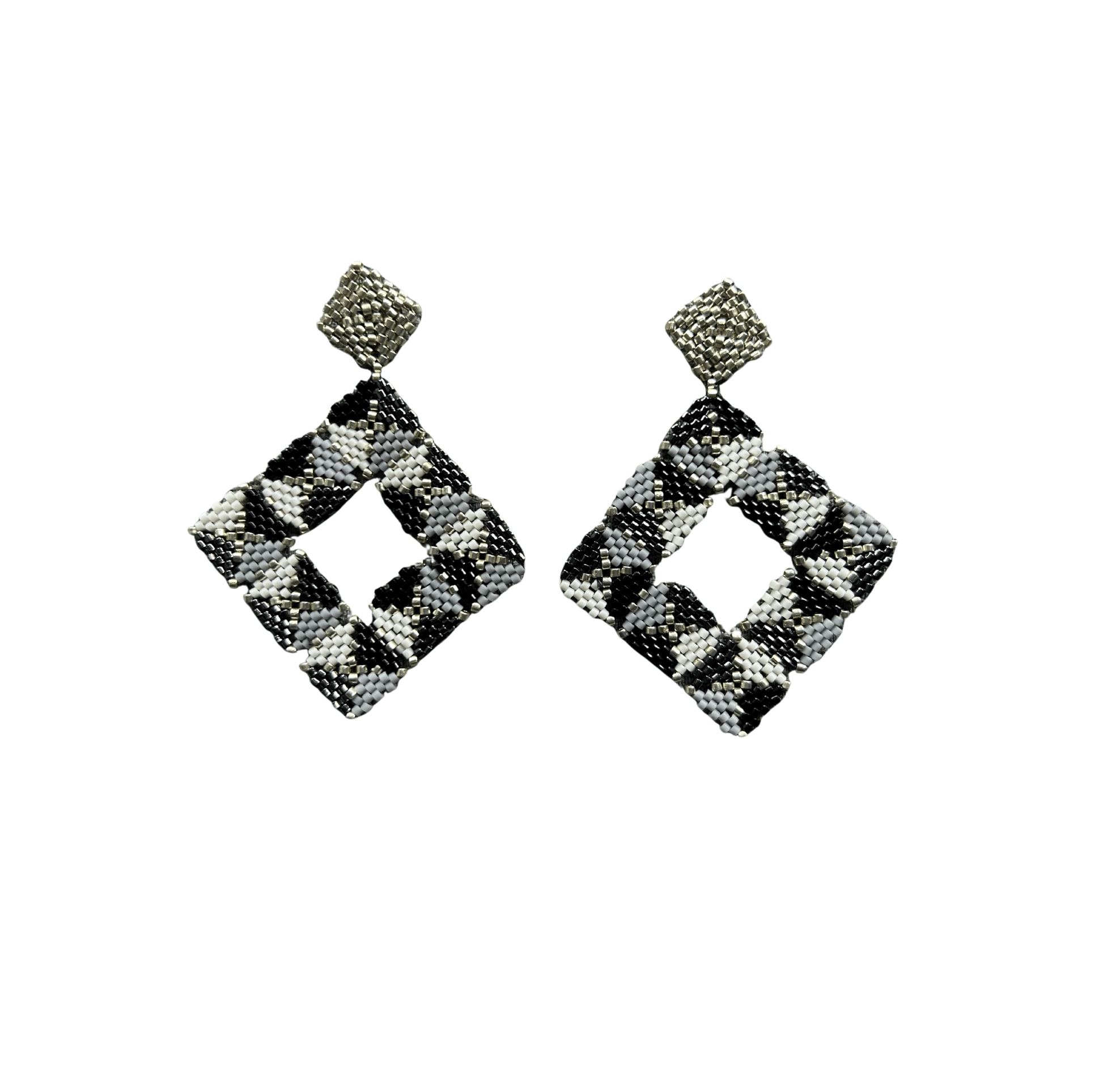 M-meraki Handicrafts Accessories Fashionable Miyuki beads square earrings