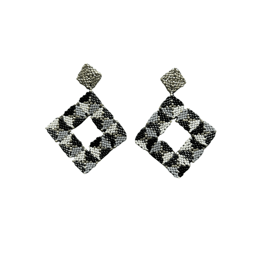 M-meraki Handicrafts Accessories Fashionable Miyuki beads square earrings