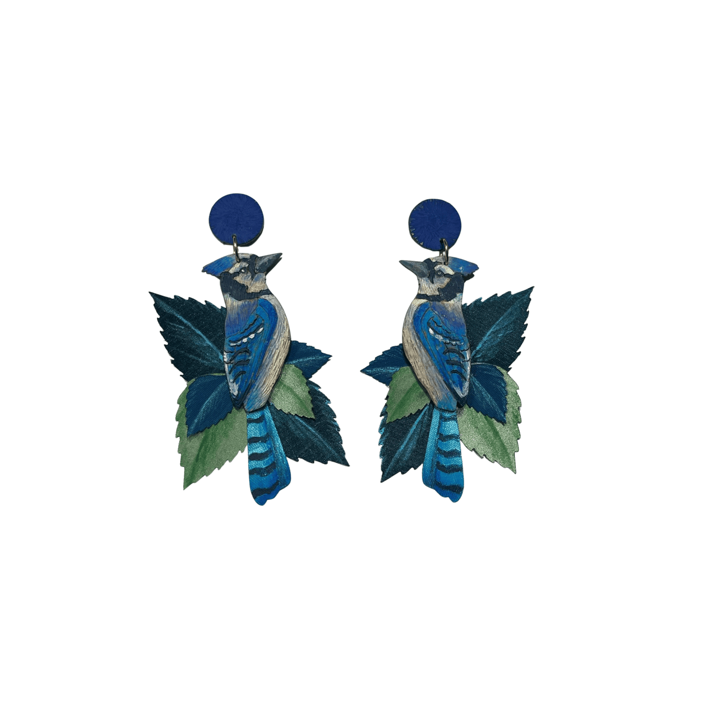M-meraki Handicrafts Accessories Handmade - Fashionable Animals Earrings (Big Blue Jay)