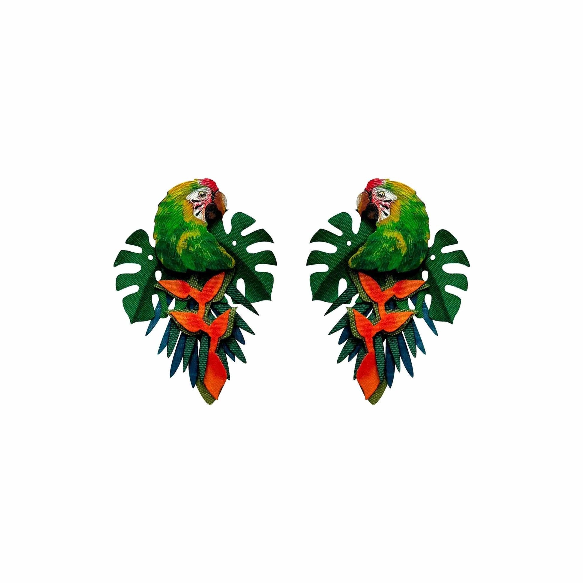 M-meraki Handicrafts Accessories Handmade - Fashionable Animals Earrings (Guacamaya Green)