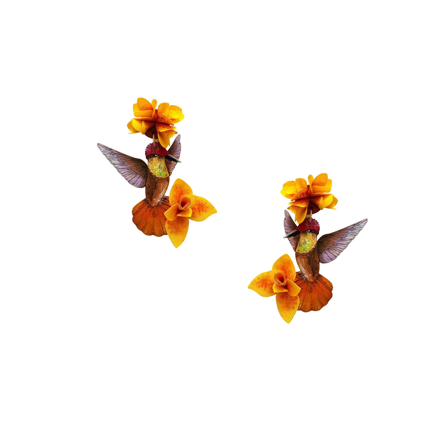 M-meraki Handicrafts Accessories Handmade - Fashionable Animals Earrings (Hummingbird)