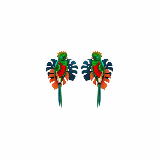 M-meraki Handicrafts Accessories Handmade - Fashionable Animals Earrings (Quetzal)