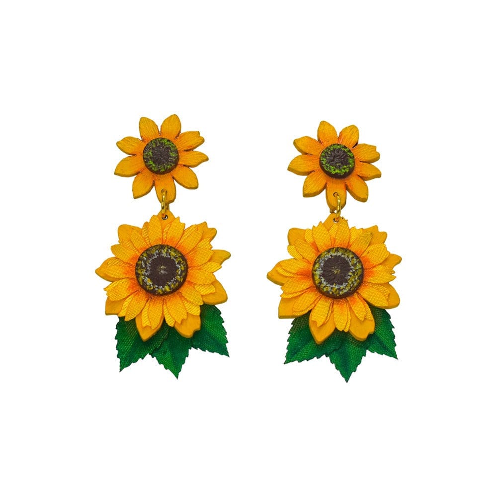 M-meraki Handicrafts Accessories Handmade - Fashionable Animals Earrings (Sunflower)