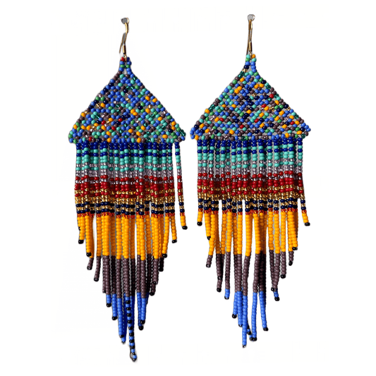 M-meraki Handicrafts Accessories Handmade jewelry - Fashionable beaded rain earrings - Long (Multi)