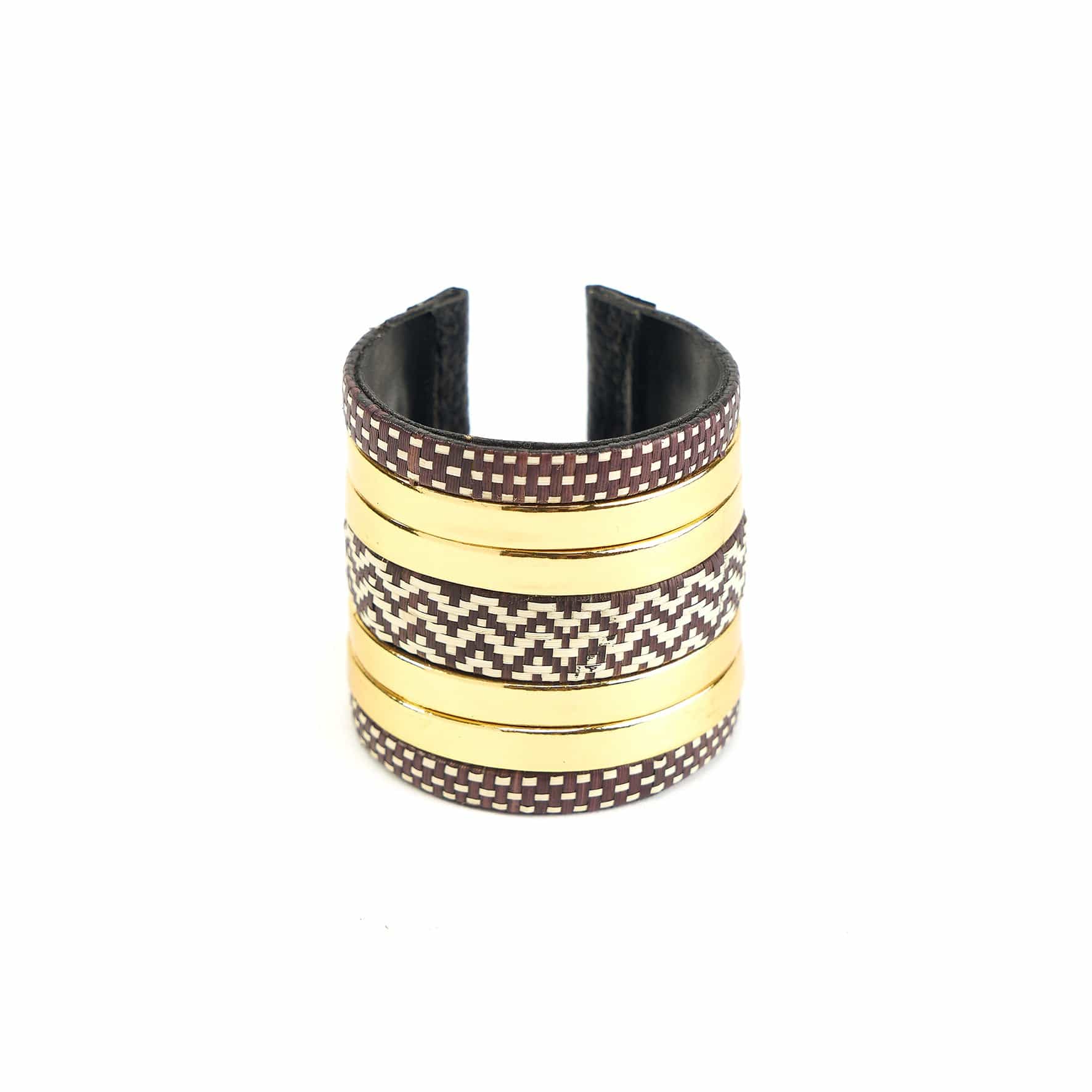 M-meraki Handicrafts -Handmade Bracelet - (leather and arrow cane)/side/Beta