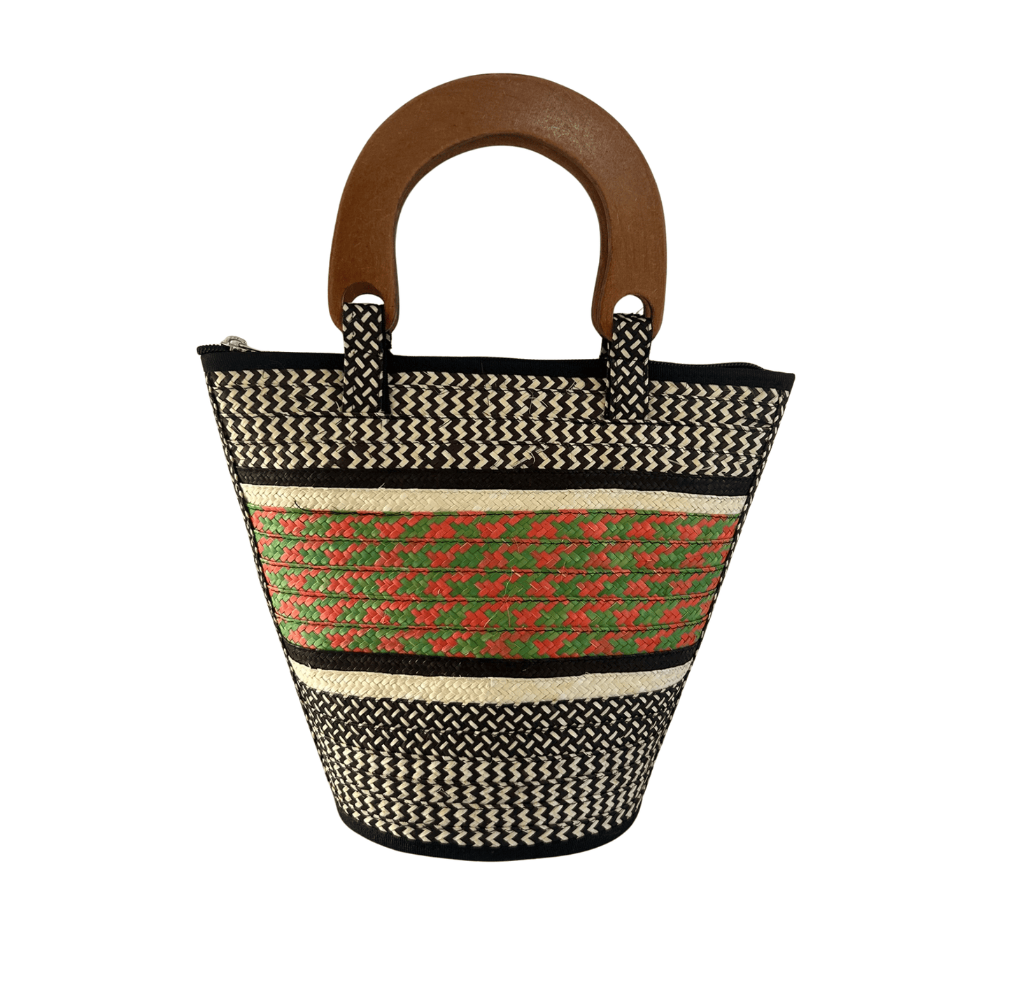 M-meraki Handicrafts Bucket Caña Flecha Handbag 02 - Wood- S (arrow cane)