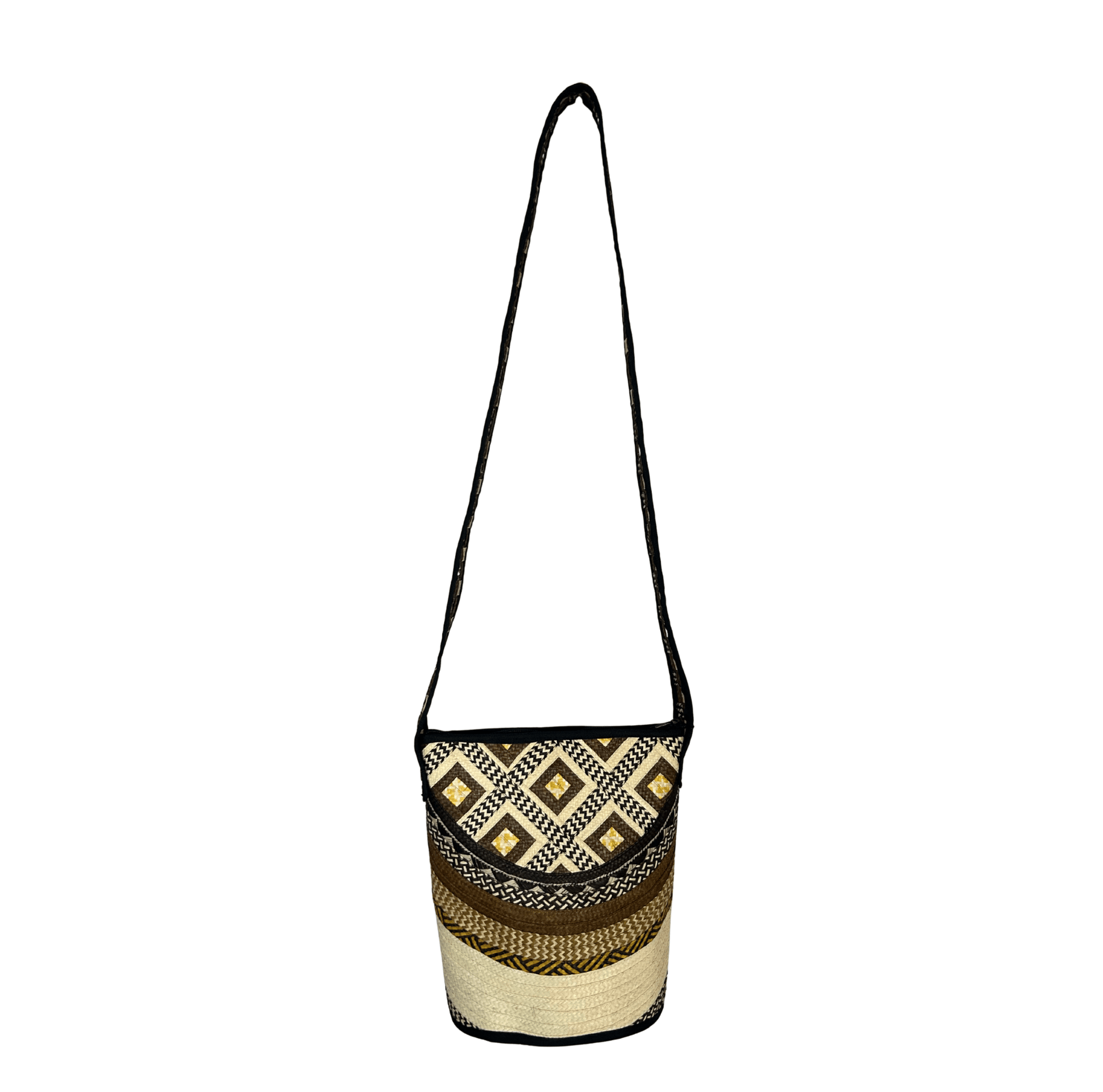 M-meraki Handicrafts Bucket - Handwoven crossbody bag 1 (arrow cane)