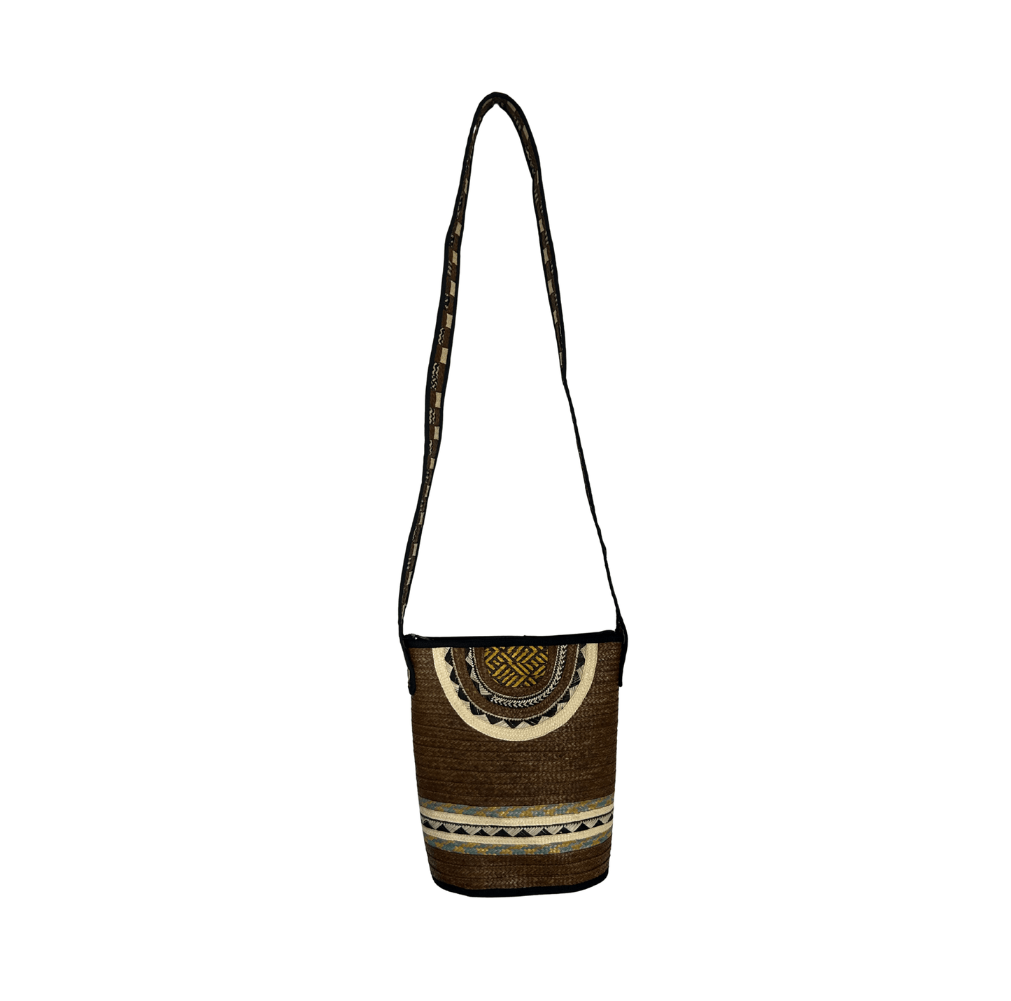 M-meraki Handicrafts Bucket - Handwoven crossbody bag 2 (arrow cane)