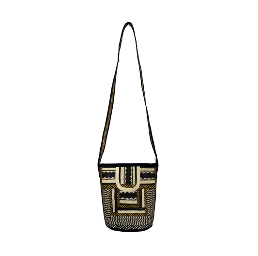 M-meraki Handicrafts Bucket - Handwoven crossbody bag 3 (arrow cane)