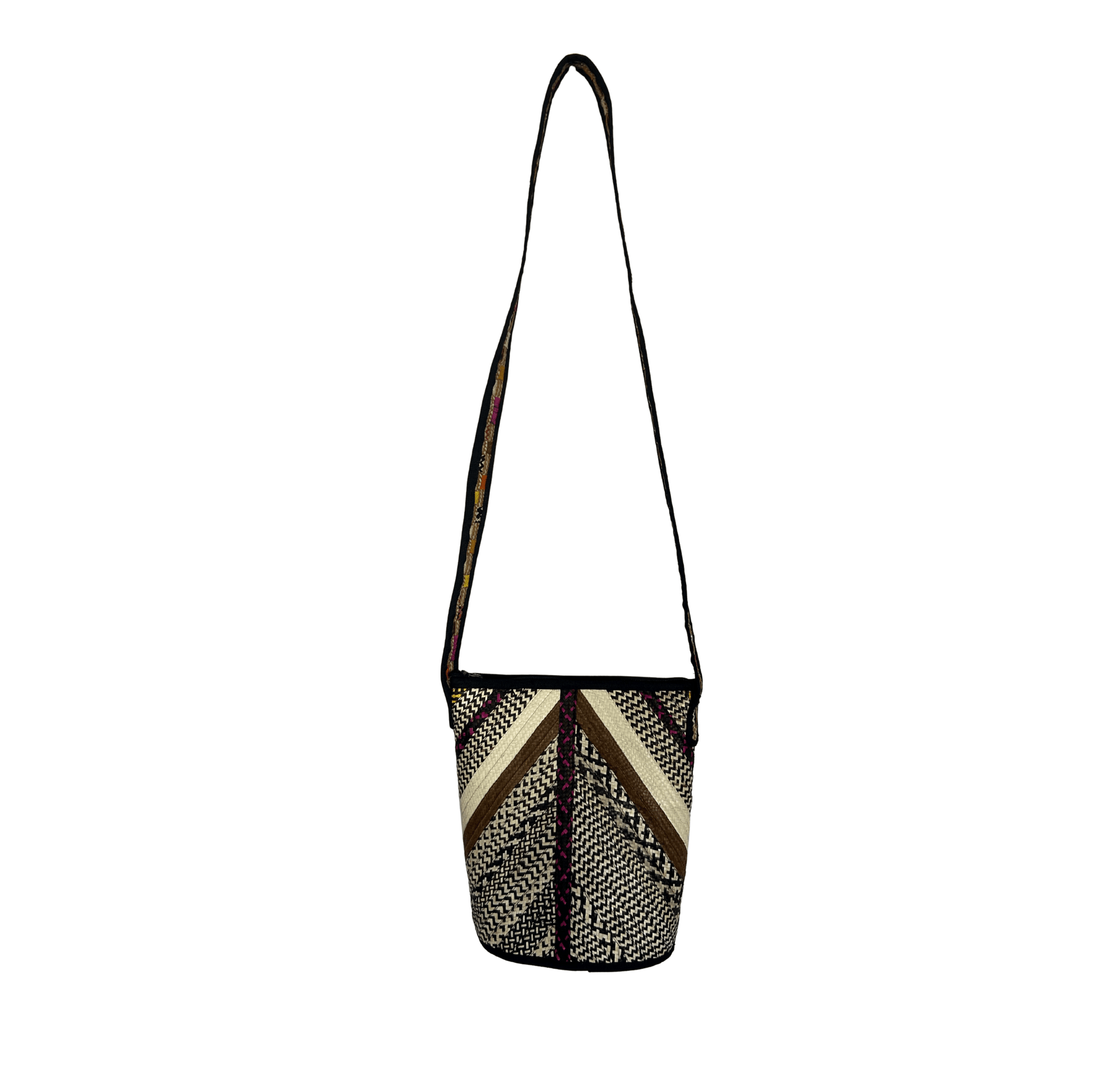M-meraki Handicrafts Bucket - Handwoven crossbody bag 4 (arrow cane)