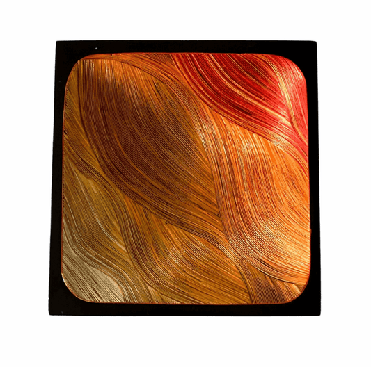 M-meraki Handicrafts Decorative Tamo Tray (Orange/Gold)