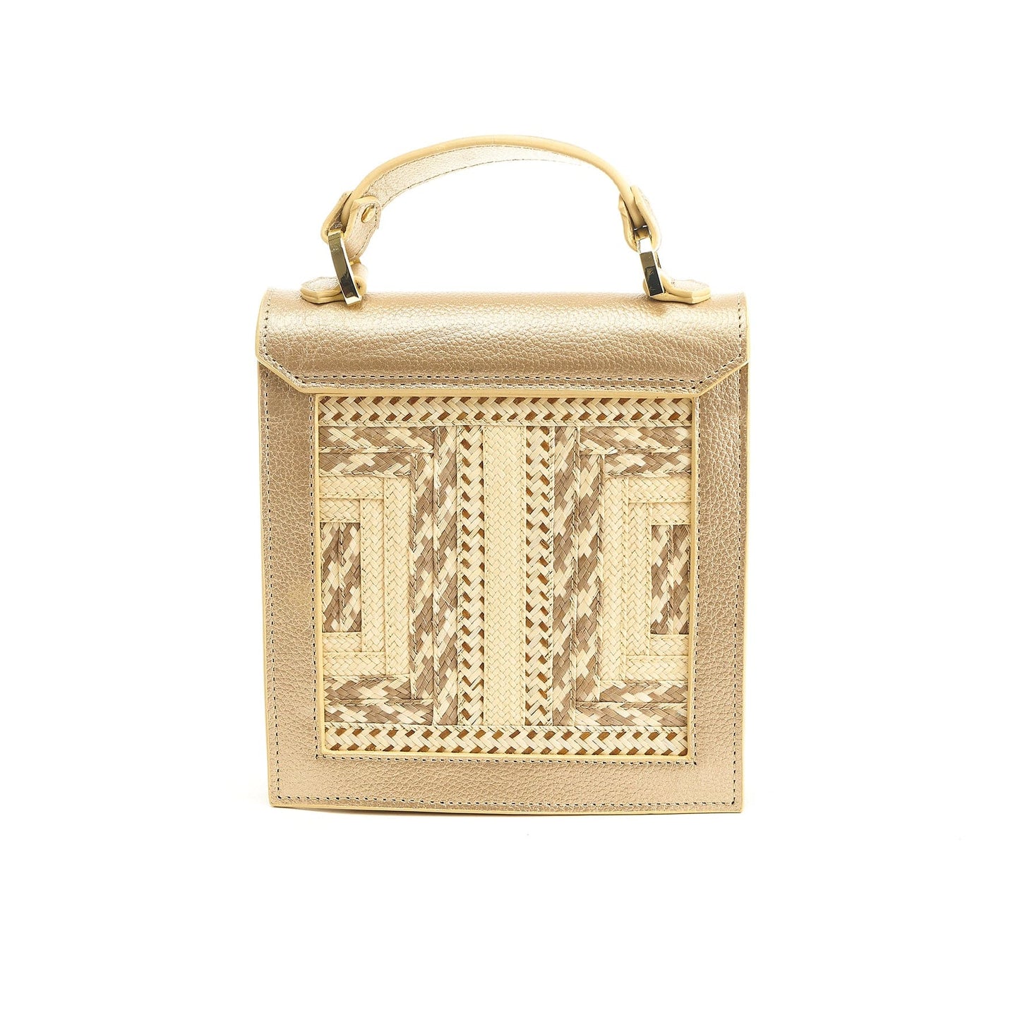 M-meraki Handicrafts Handmade handbag - Creation - Gold (Leather/ Arrow Cana)