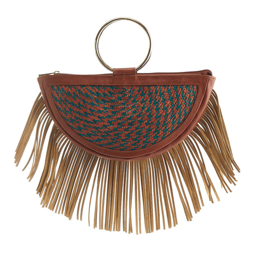 M-meraki Handicrafts -  Handmade handbag - Fandangera  - Brown (Leather/ Arrow Cana)