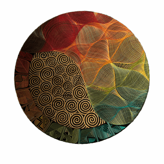 M-meraki Handicrafts Handmade home decor - Decorative Tamo art (Jungle -Circle platter)-front