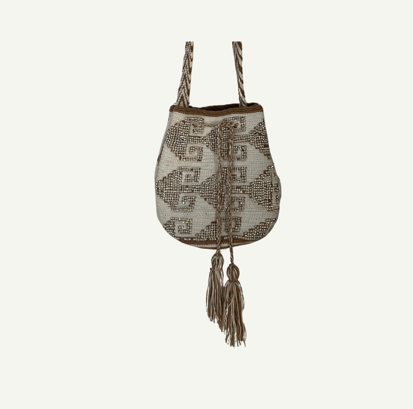 M-meraki Handicrafts Mochila Wayu Bags - Handmade - Beige - White - Murano