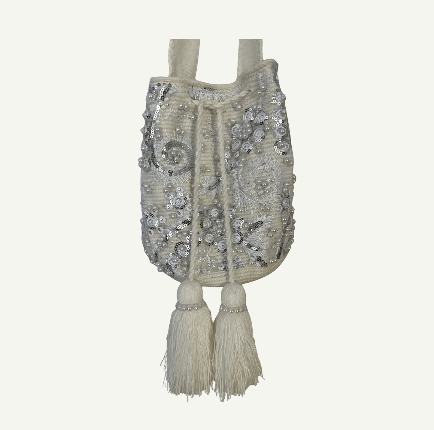 M-meraki Handicrafts Mochila Wayu Bags - Handmade - White Design