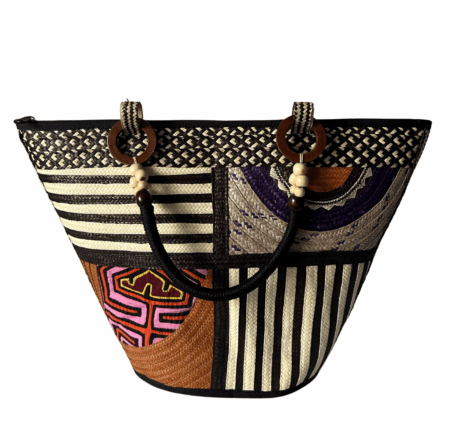 M-meraki Handicrafts Pe-Bucket Caña Flecha Handbag 03 - (arrow cane)