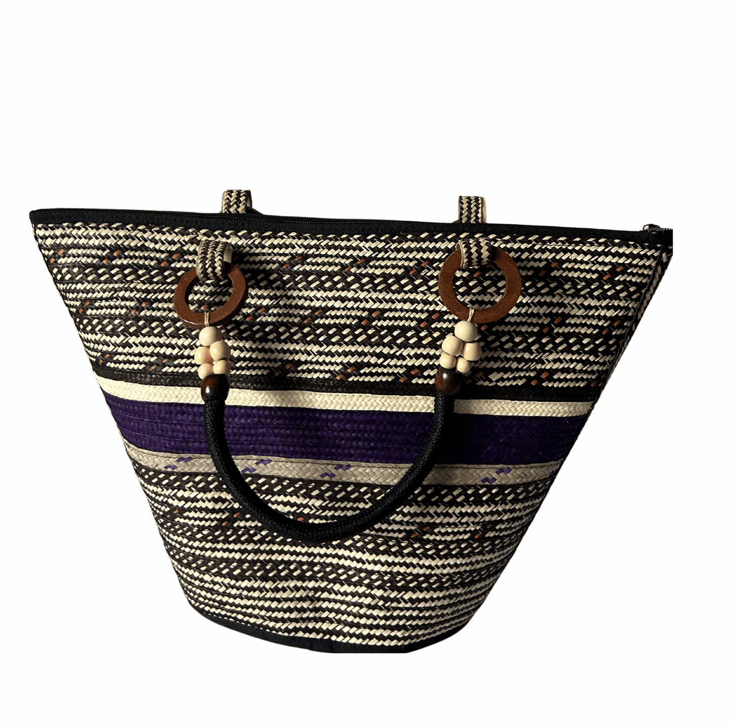 M-meraki Handicrafts Pe-Bucket Caña Flecha Handbag 03 - (arrow cane)