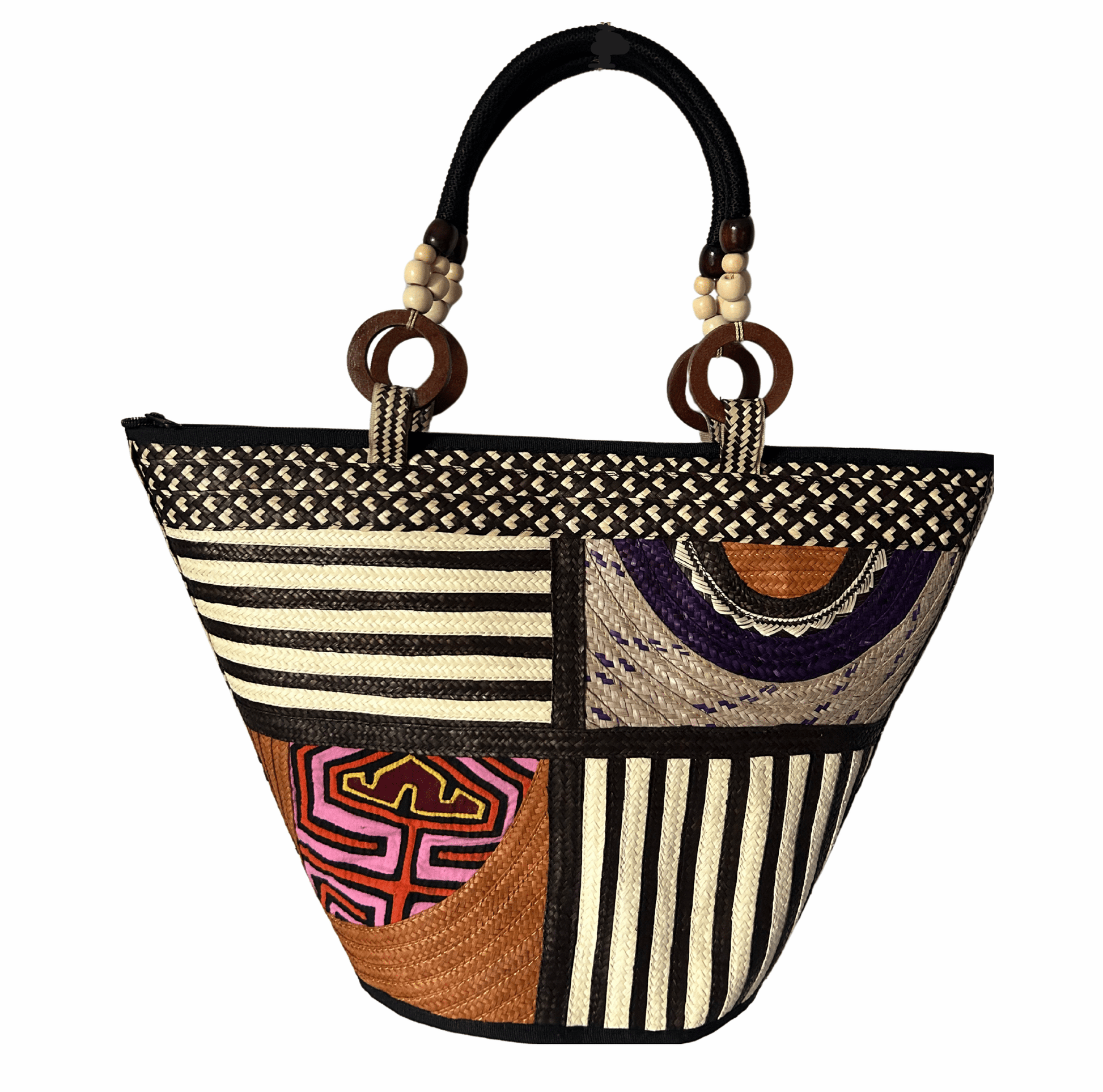 M-meraki Handicrafts Pe-Bucket Caña Flecha Handbag 03 - (arrow cane)