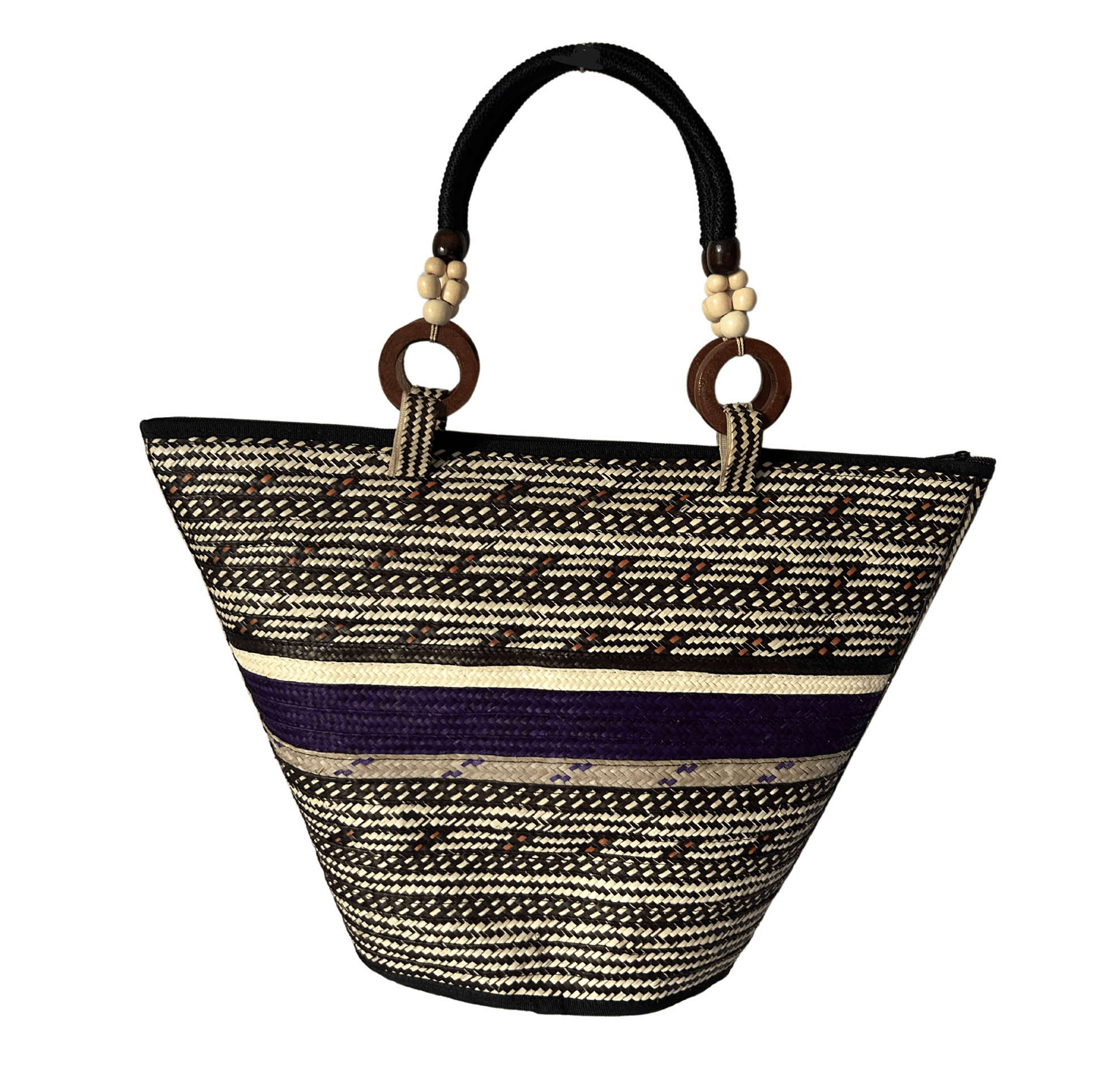 M-meraki Handicrafts Pe-Bucket Caña Flecha Handbag 03 - (arrow cane)