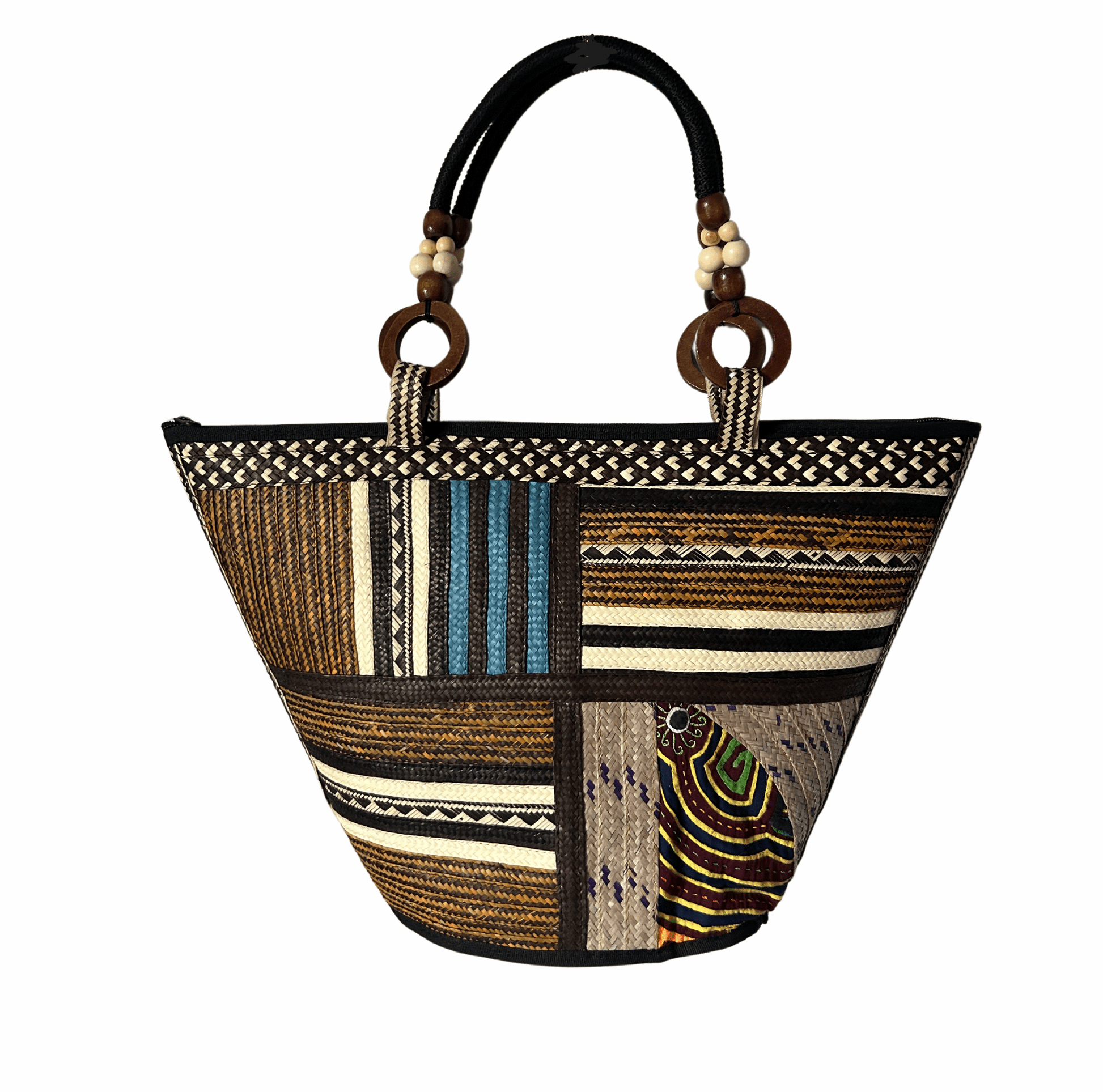 M-meraki Handicrafts Pe-Bucket Caña Flecha Handbag 04 - (arrow cane)