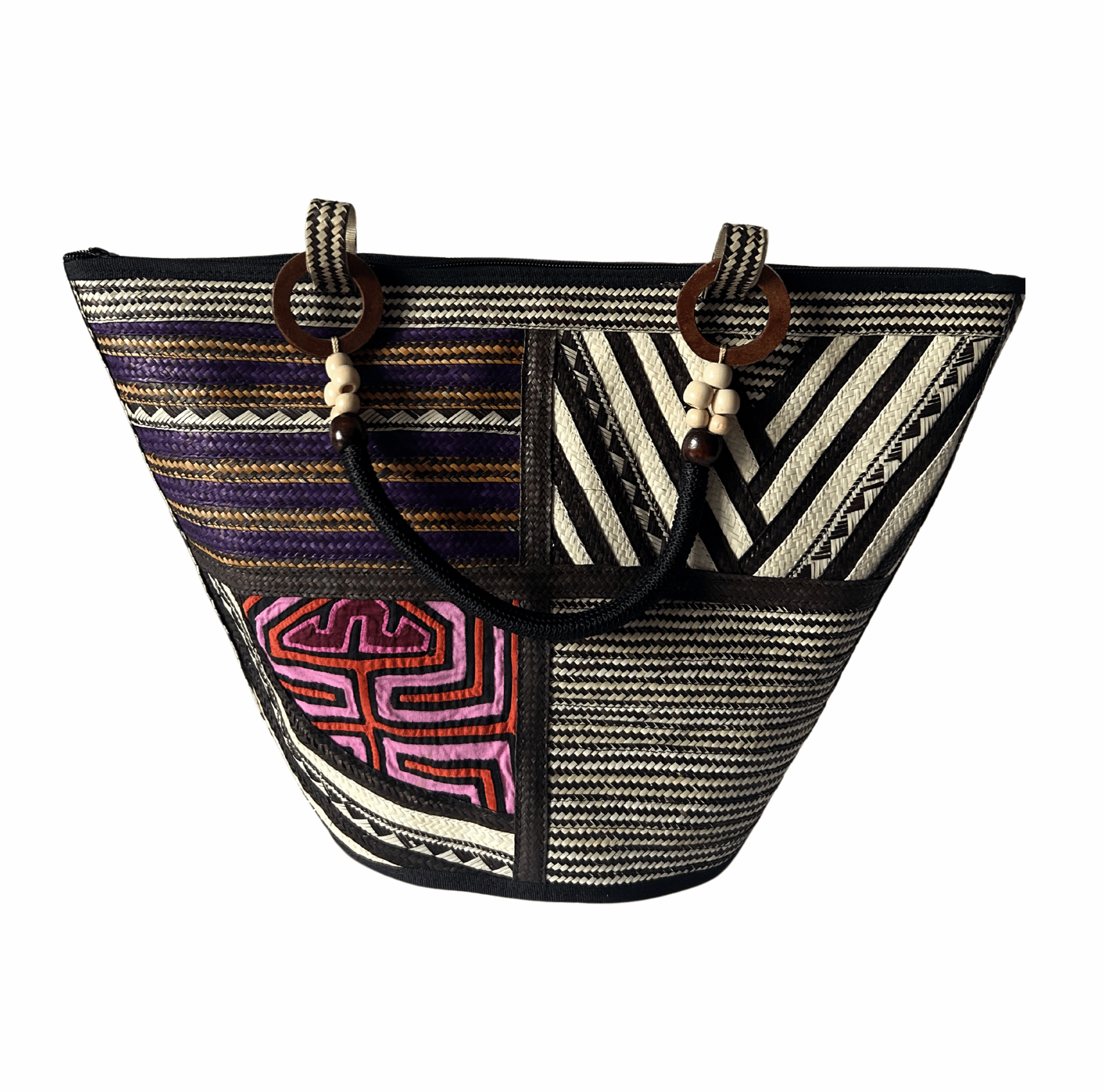 M-meraki Handicrafts Pe-Bucket Caña Flecha Handbag 05 - (arrow cane)