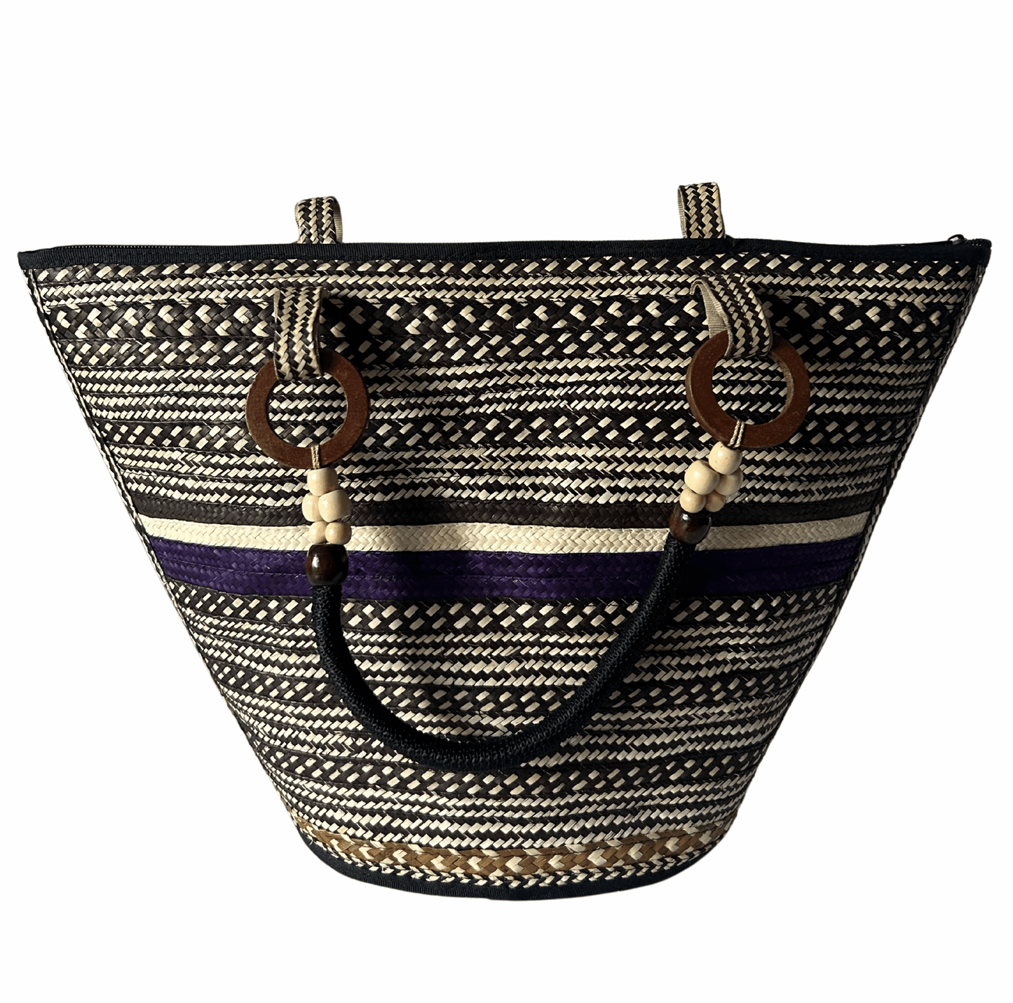 M-meraki Handicrafts Pe-Bucket Caña Flecha Handbag 05 - (arrow cane)