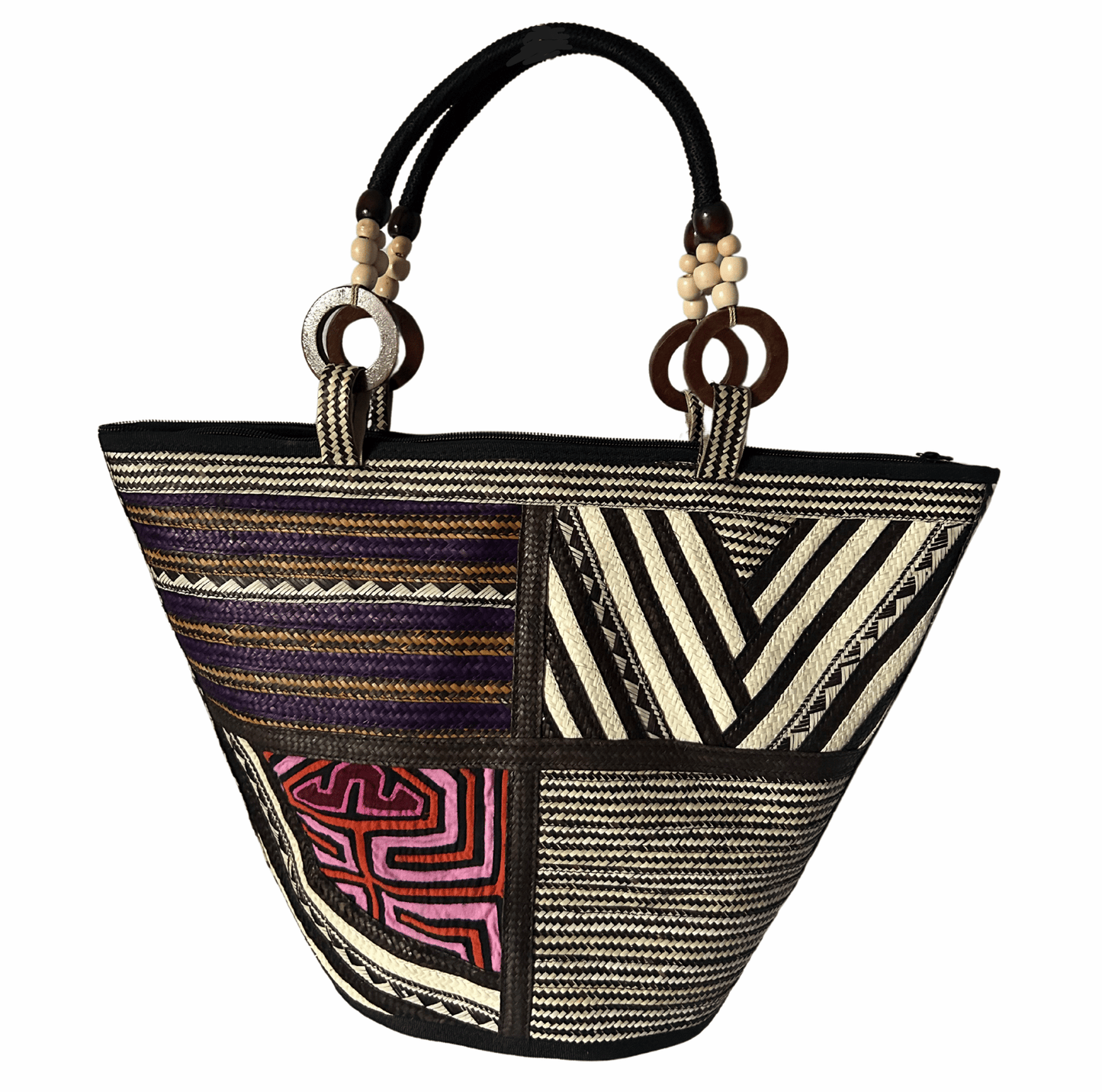 M-meraki Handicrafts Pe-Bucket Caña Flecha Handbag 05 - (arrow cane)