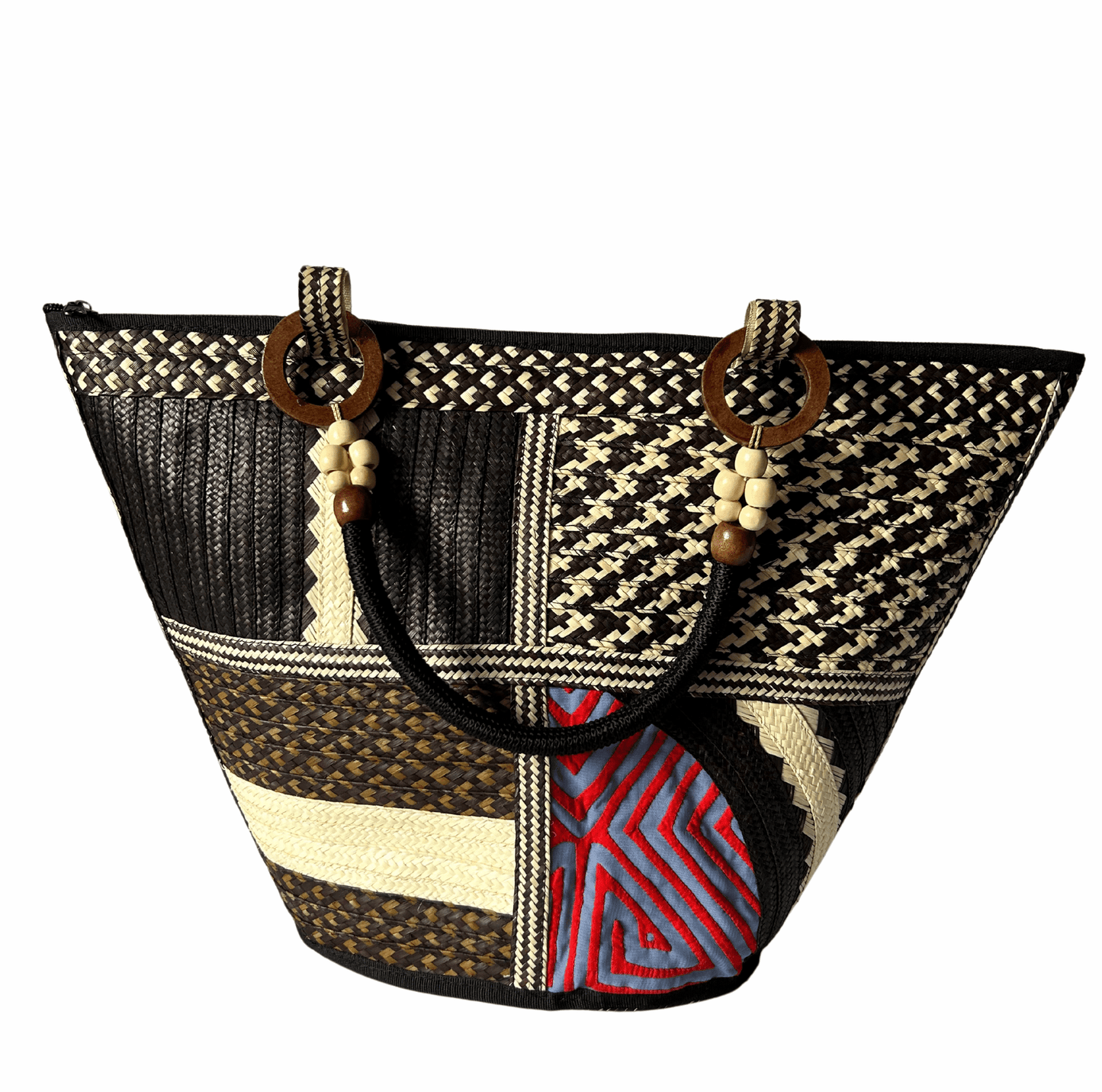 M-meraki Handicrafts Pe-Bucket Caña Flecha Handbag 07 - (arrow cane)