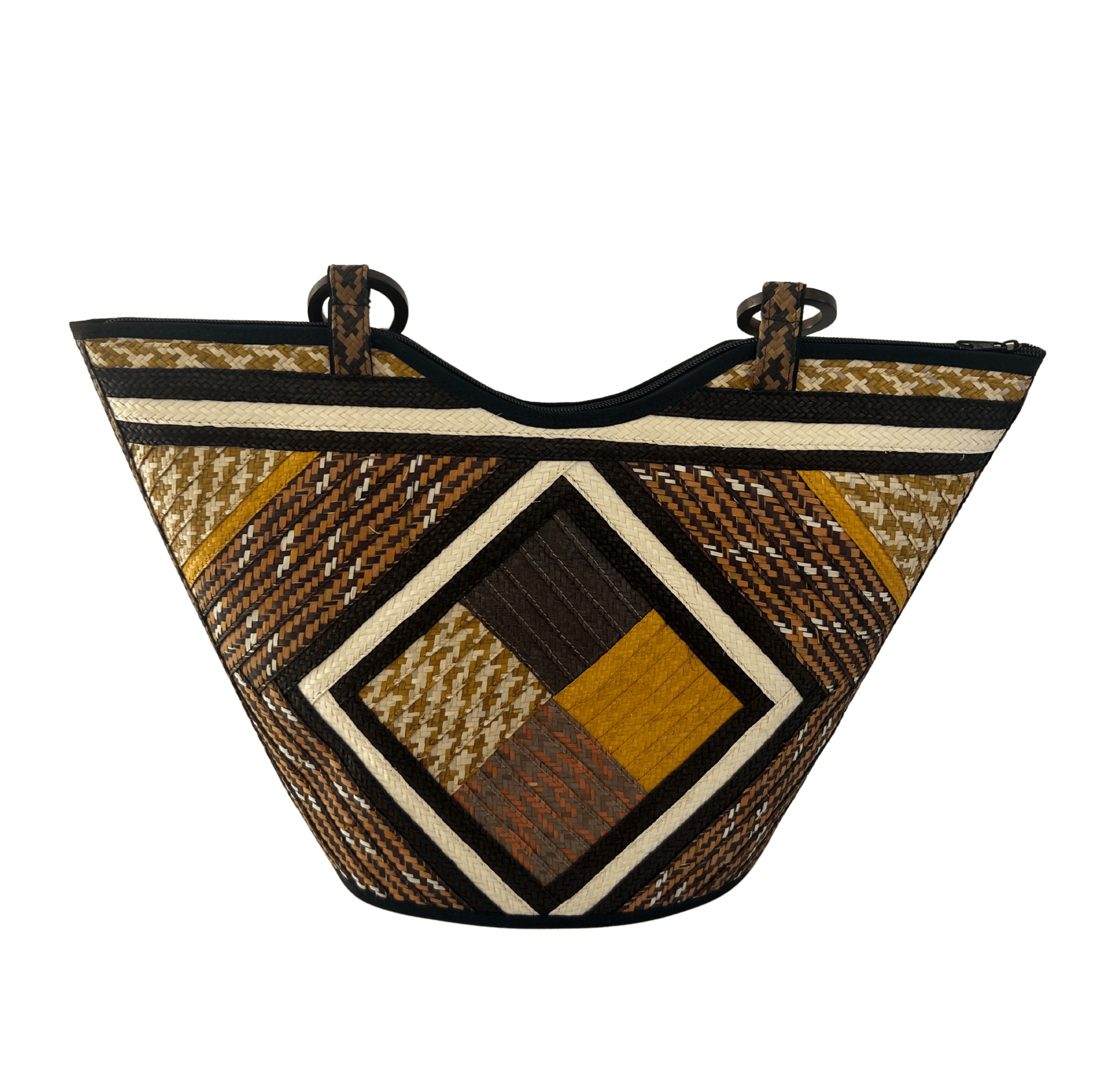 M-meraki Handicrafts Pe-Bucket Caña Flecha Handbag 11 - (arrow cane)